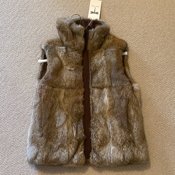 Tyler Boe Brown Fur Vest (new with tags!) - Picture 2 of 5